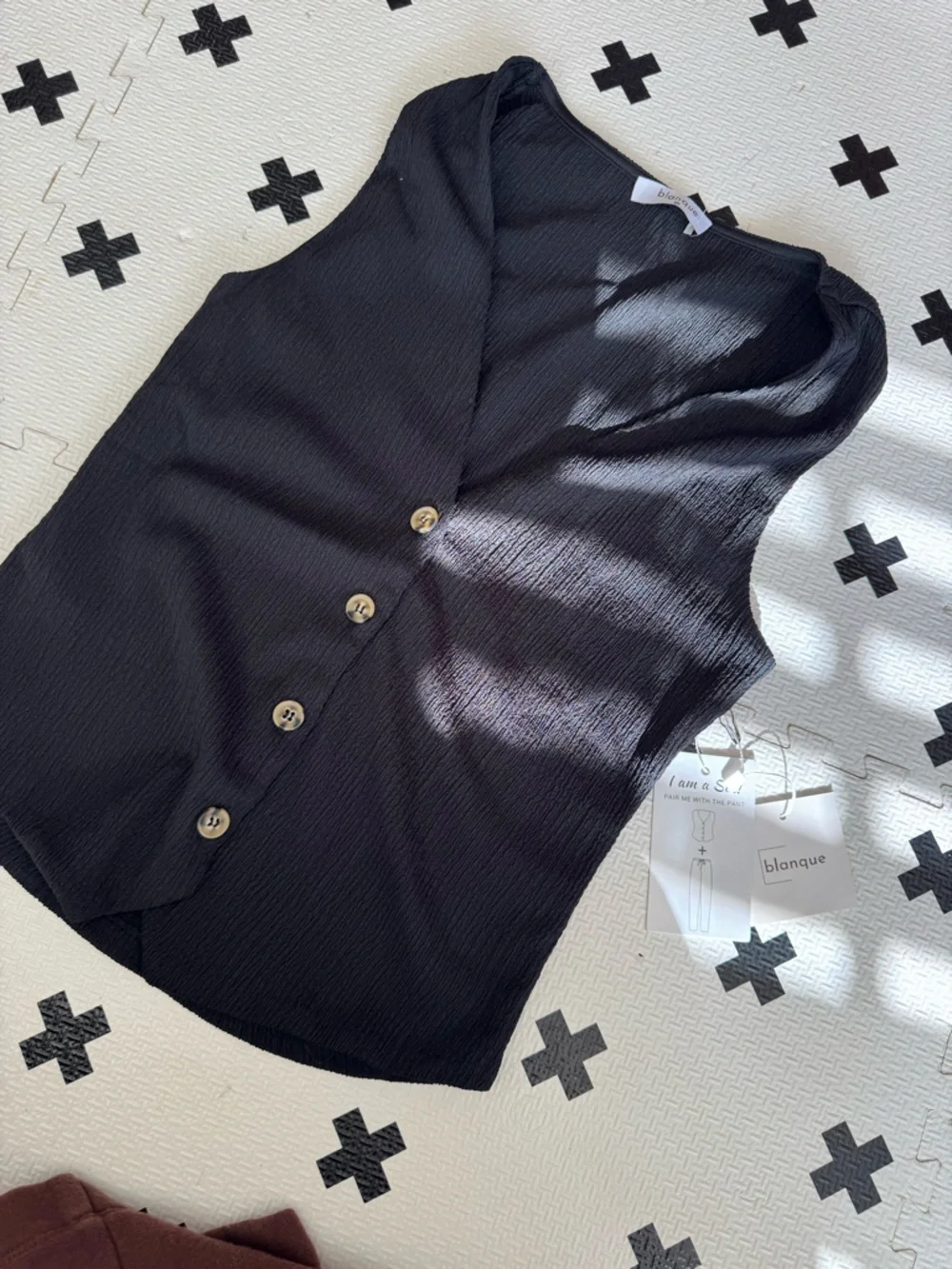 Black Vest Top - Picture 2 of 6